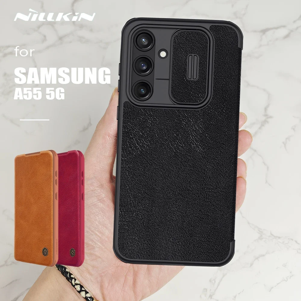 Чехол для Samsung Galaxy A55 5G, кожаный флип-чехол Nillkin CamShield, чехол для камеры Samsung A55 5G, чехол для объектива
Чехол для Samsung Galaxy A55 5G, кожаный флип-чехол Nillkin CamShield, чехол для камеры Samsung A55 5G, чехол для объектива