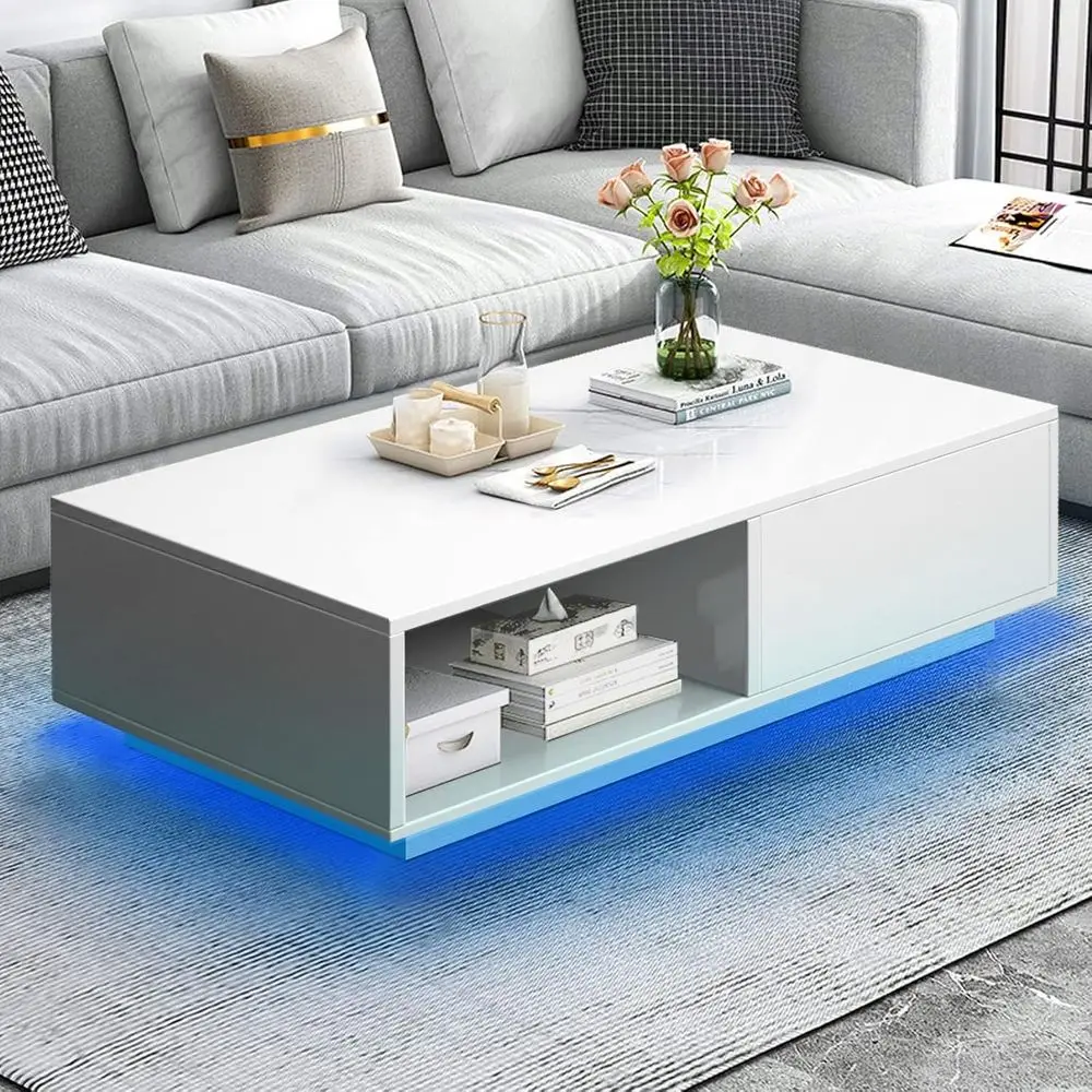 Modern LED Coffee Table with 16-Color Lights and Ample Storage, 23.6 D x 43.3 W x 15.7 H
Modern LED Coffee Table with 16-Color Lights and Ample Storage, 23.6 D x 43.3 W x 15.7 H