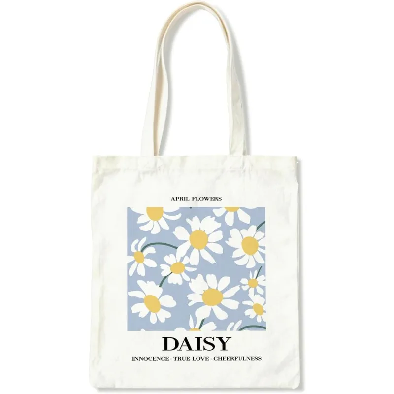 Холщовая сумка-тоут с цветочным принтом, многоразовая сумка через плечо April Daisy, подарки для сестры и подруг, праздничные подарочные пакеты для хранения.
Холщовая сумка-тоут с цветочным принтом, многоразовая сумка через плечо April Daisy, подарки для сестры и подруг, праздничные подарочные пакеты для хранения.