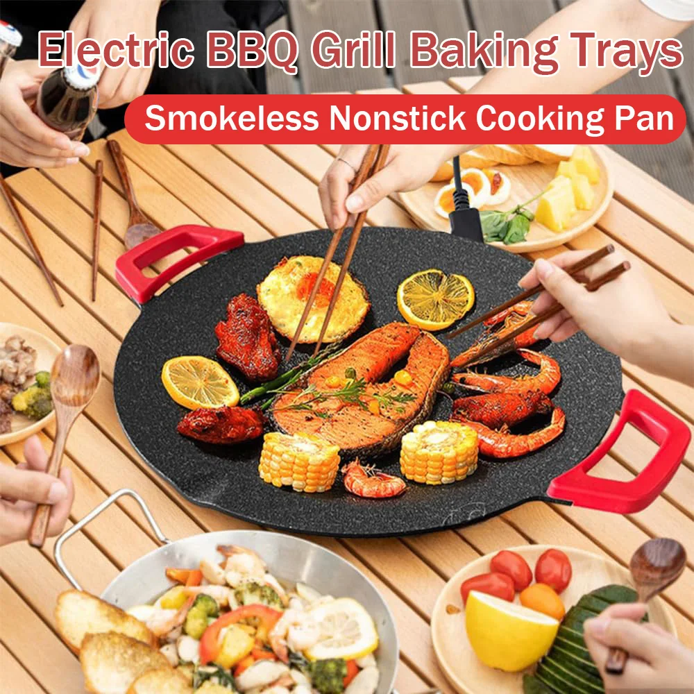 Electric Frying Pan,BBQ Grill Baking Trays,Smokeless Nonstick Food Warmer With Handles,5 Temp,Rapid Heat Up for Fried Rice Steak
Electric Frying Pan,BBQ Grill Baking Trays,Smokeless Nonstick Food Warmer With Handles,5 Temp,Rapid Heat Up for Fried Rice Steak