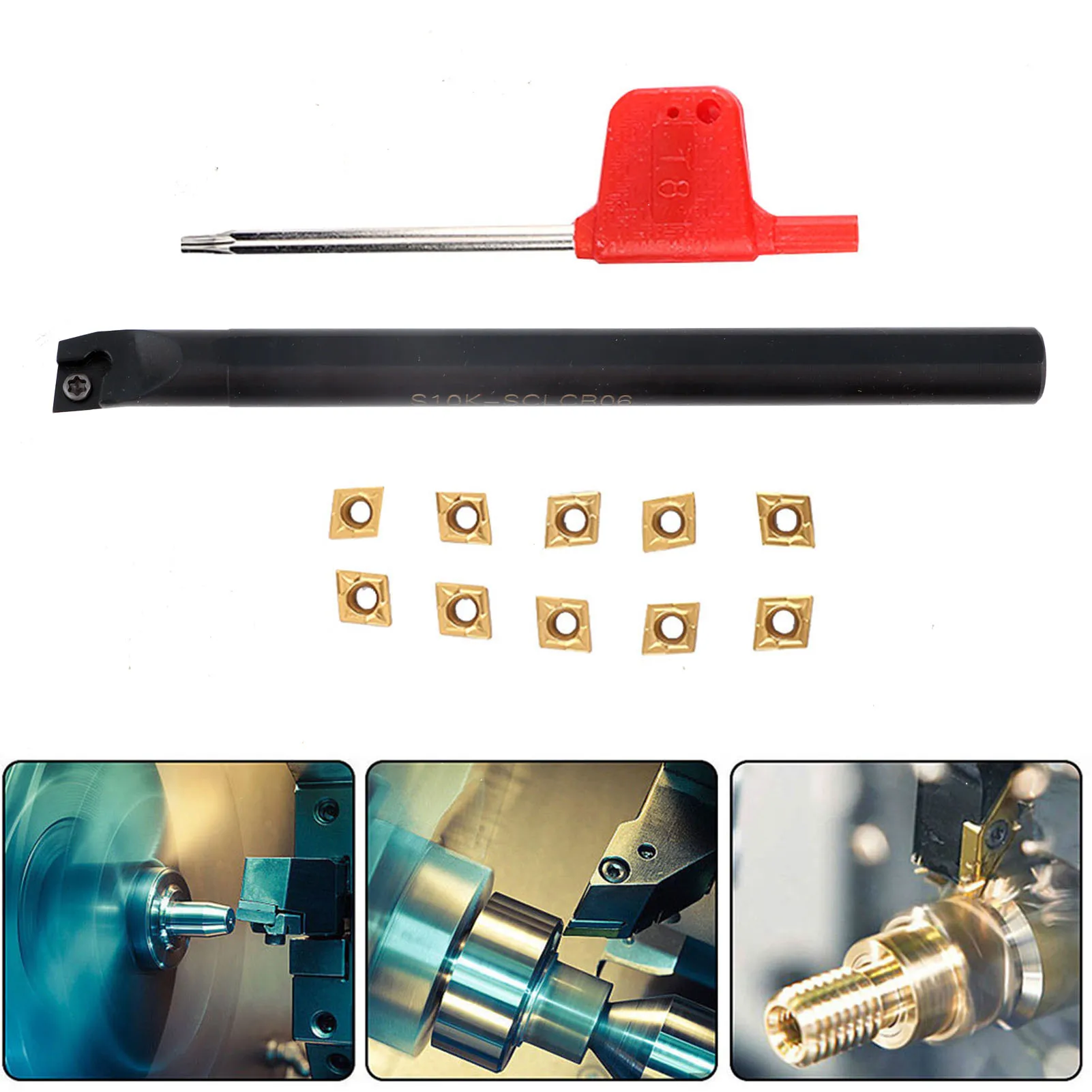 Lathe Tool Holder Lathe Tool Holder S10K-SCLCR06 S10KSCLCR06 Lathe Turning Tool Holder CCMT060204HM YBC251 Inserts Wrench
Lathe Tool Holder Lathe Tool Holder S10K-SCLCR06 S10KSCLCR06 Lathe Turning Tool Holder CCMT060204HM YBC251 Inserts Wrench