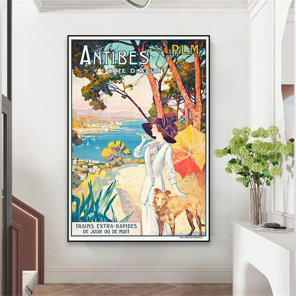 Vintage Travel Poster Antibes Retro Lady Nature Landscape Wall Art Prints French Canvas Painting for Office Home Room Decor
Vintage Travel Poster Antibes Retro Lady Nature Landscape Wall Art Prints French Canvas Painting for Office Home Room Decor