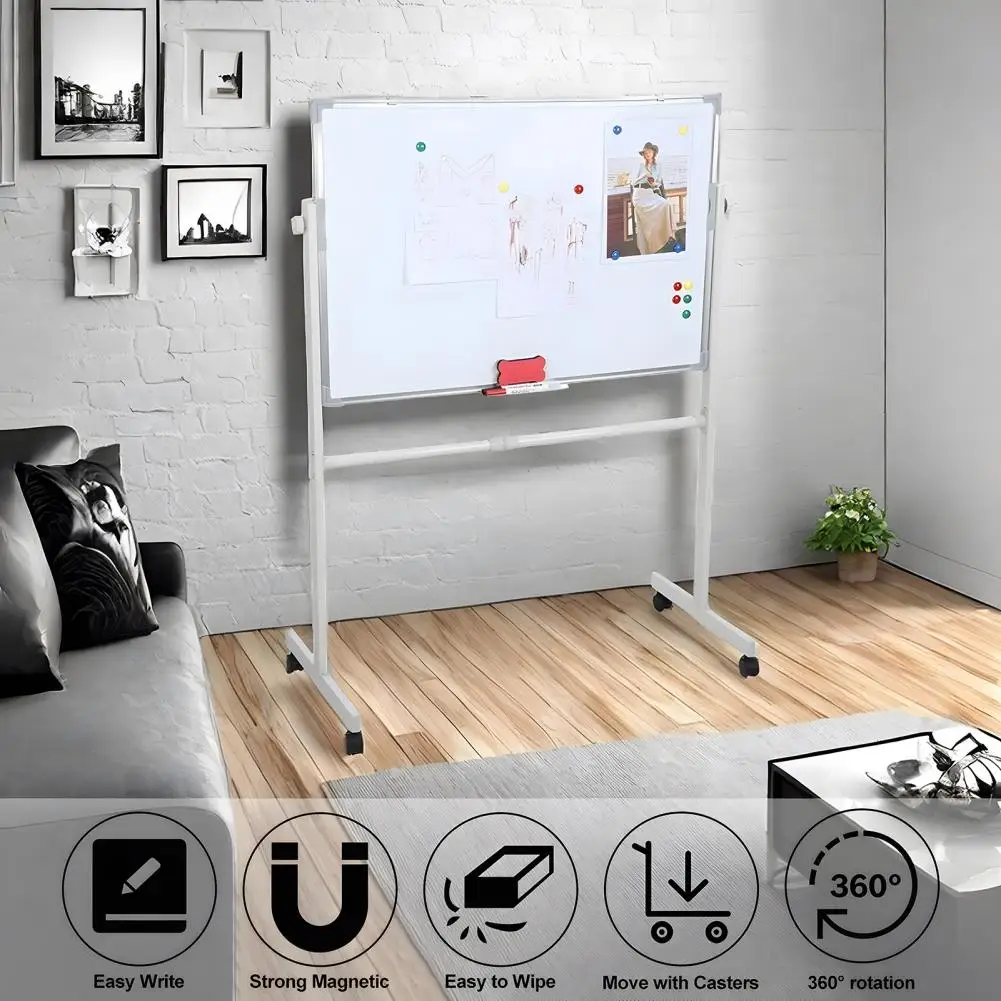 Rolling Magnetic Whiteboard Double-Sided Mobile Whiteboard 360° Reversible Adjustable Height Dry Erase Board for School
Rolling Magnetic Whiteboard Double-Sided Mobile Whiteboard 360° Reversible Adjustable Height Dry Erase Board for School