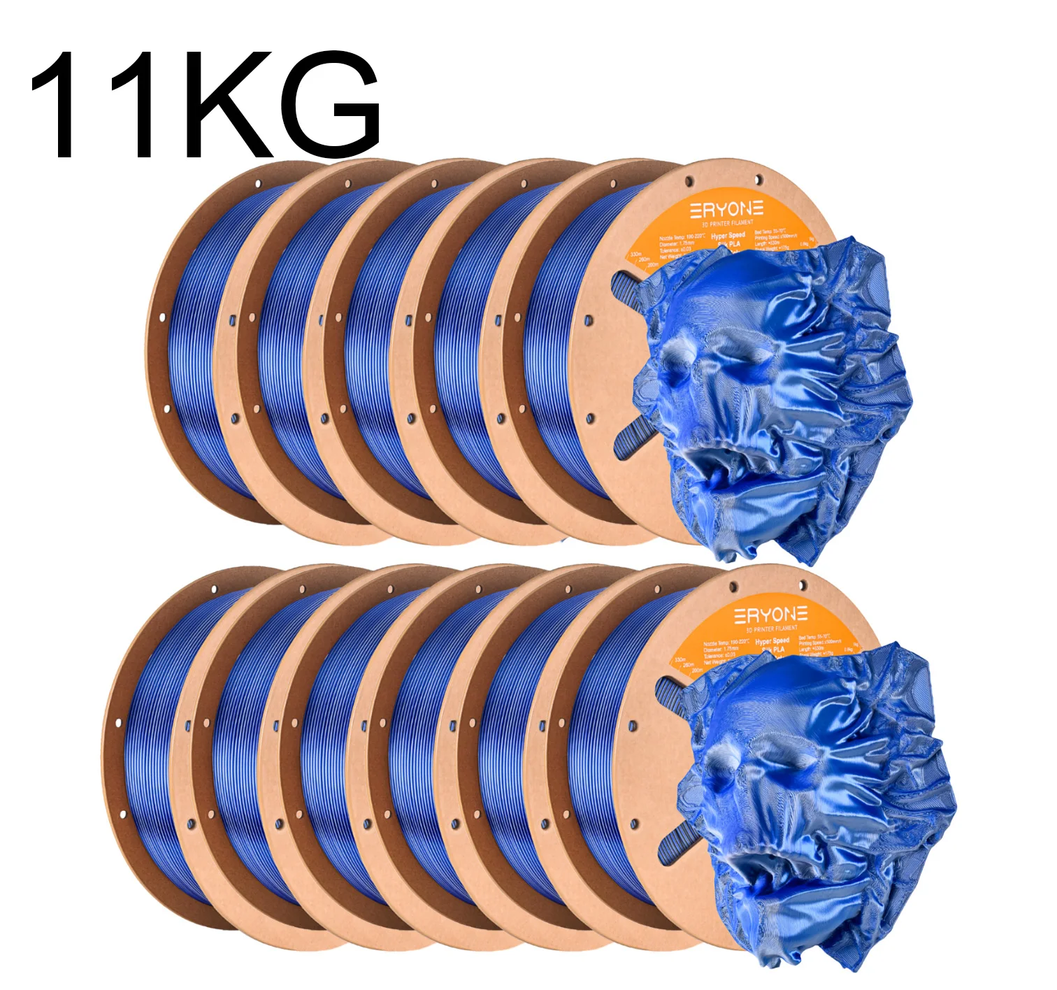 ERYONE High Speed Filament Silk PLA Filament for 3D Printer 1.75mm +/-0.03mm, Rapid PLA 3D Printing Filament, 3KG/5KG/11KG
ERYONE High Speed Filament Silk PLA Filament for 3D Printer 1.75mm +/-0.03mm, Rapid PLA 3D Printing Filament, 3KG/5KG/11KG