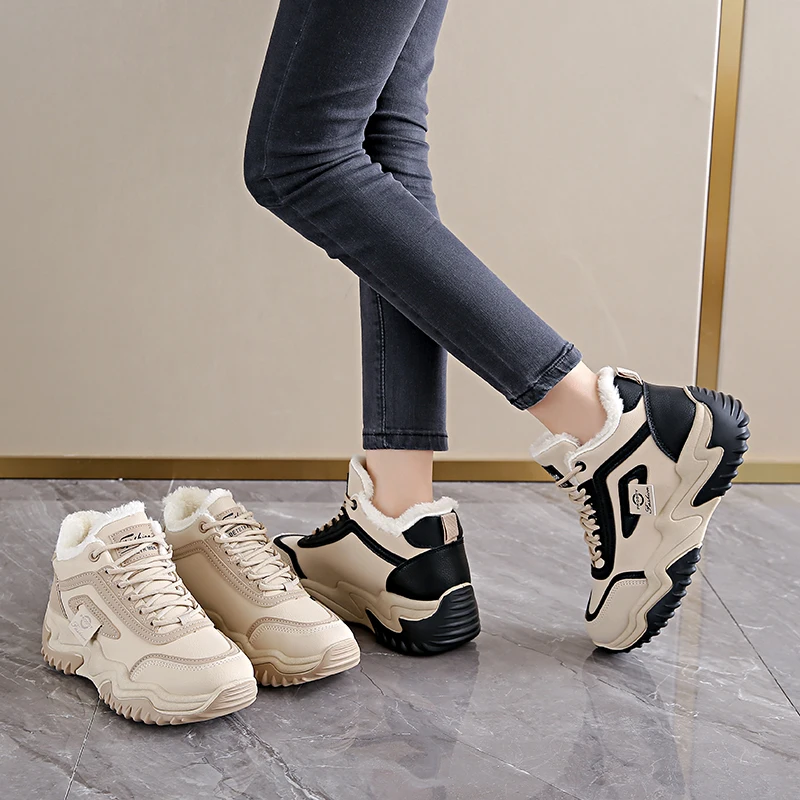 Winter High Top Boots For Women Warm Faux Fur Lined Thick Casual Cotton Shoes Waterproof Slip Resistant Versatile Shoes
Winter High Top Boots For Women Warm Faux Fur Lined Thick Casual Cotton Shoes Waterproof Slip Resistant Versatile Shoes