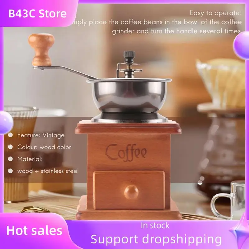 B14C Coffee Bean Grinder Wooden Manual Coffee Grinder Hand Stainless Steel Retro Coffee Spice Mini Burr Mill With
B14C Coffee Bean Grinder Wooden Manual Coffee Grinder Hand Stainless Steel Retro Coffee Spice Mini Burr Mill With