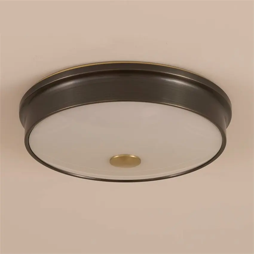 American All Copper Black Round Ceiling Lights LED Bedroom Lamps Modern Bronze Study Balcony Dimming Ceiling Lamps lighting
American All Copper Black Round Ceiling Lights LED Bedroom Lamps Modern Bronze Study Balcony Dimming Ceiling Lamps lighting