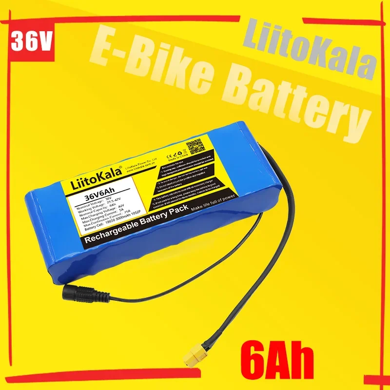 LiitoKala 36V6AhElectric Bike Battery Built in 20A BMS Lithium Pack 36 Volt with 2A Charge Ebike
LiitoKala 36V6AhElectric Bike Battery Built in 20A BMS Lithium Pack 36 Volt with 2A Charge Ebike