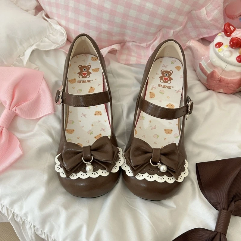 Japanese Kawaii Round Head Lolita Shoes Women Sweet Cute Bow Metal Button Mary Jane Shoes Fashion Head Flats Small Leather Shoes
Japanese Kawaii Round Head Lolita Shoes Women Sweet Cute Bow Metal Button Mary Jane Shoes Fashion Head Flats Small Leather Shoes