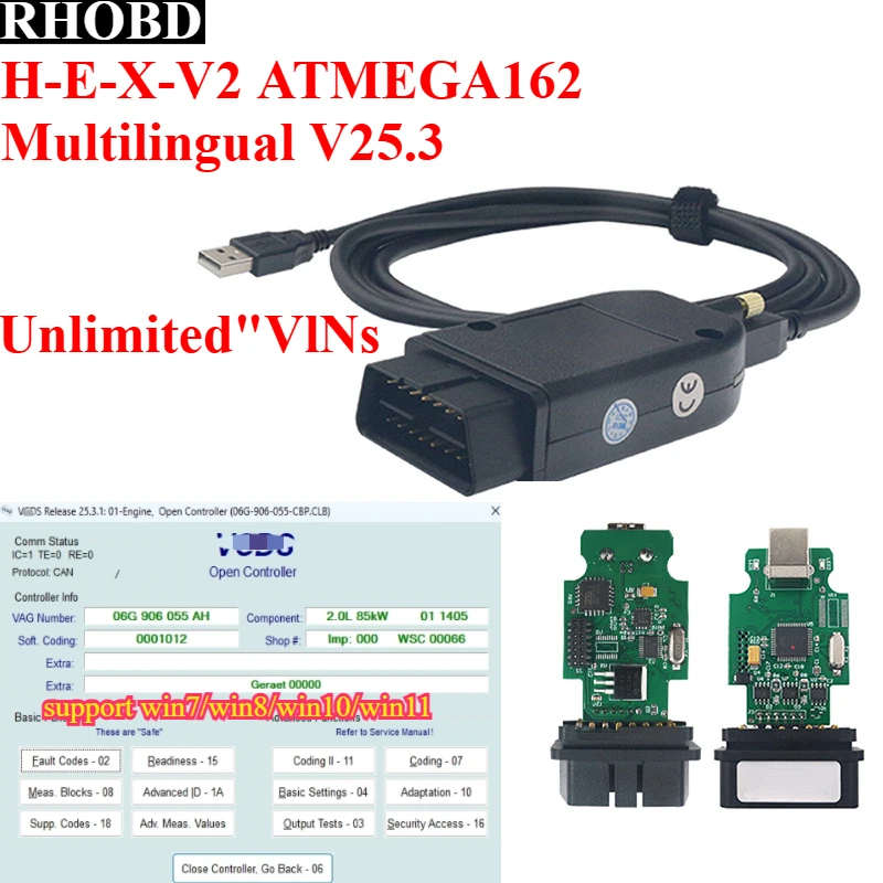 НОВЫЙ интерфейс ODB2 HEX ATMEGA162 V2 для VAG VCDSCAN COM 25,3 для VW для VWAUDI/Skoda/Seat Vag, многоязычная автомобильная диагностика
НОВЫЙ интерфейс ODB2 HEX ATMEGA162 V2 для VAG VCDSCAN COM 25,3 для VW для VWAUDI/Skoda/Seat Vag, многоязычная автомобильная диагностика