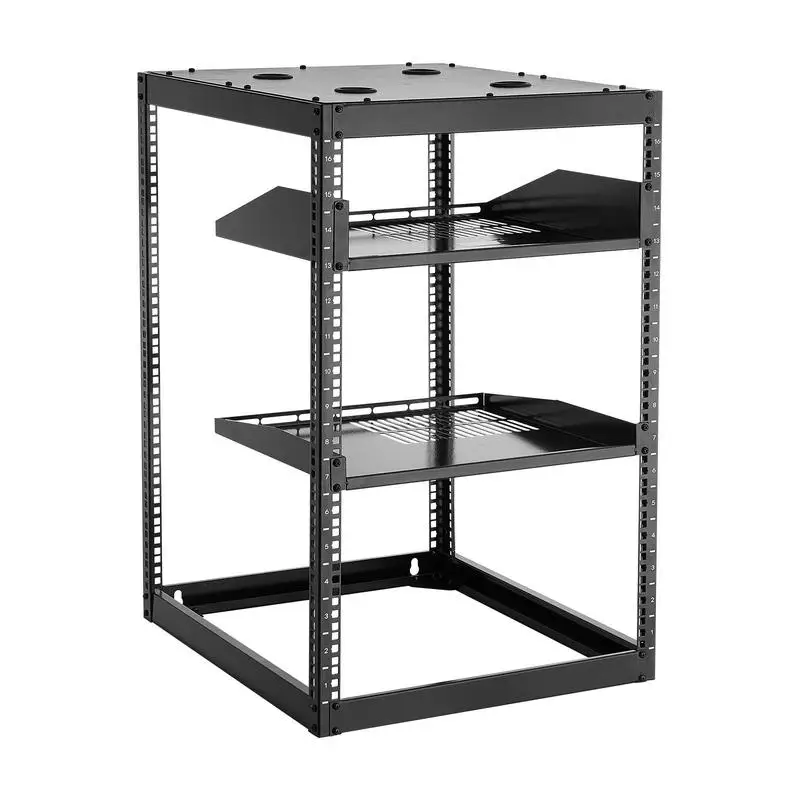 16U Open Frame Network Rack, 585 mm deep, for wall mounting or as a floor-standing server rack, 4-post rack with ventilated shelves & mounting accessories, for network IT equipment & AV equipment
16U Open Frame Network Rack, 585 mm deep, for wall mounting or as a floor-standing server rack, 4-post rack with ventilated shelves & mounting accessories, for network IT equipment & AV equipment