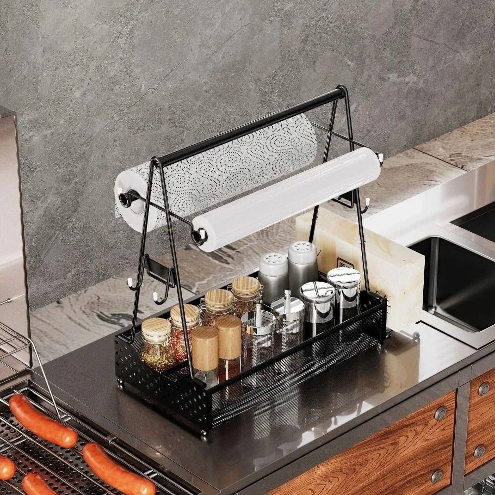 Carbon Steel BBQ Utensil Basket Space Saving with Paper Towel Grill Condiment Basket Large Capacity Seasoning Storage Rack
Carbon Steel BBQ Utensil Basket Space Saving with Paper Towel Grill Condiment Basket Large Capacity Seasoning Storage Rack