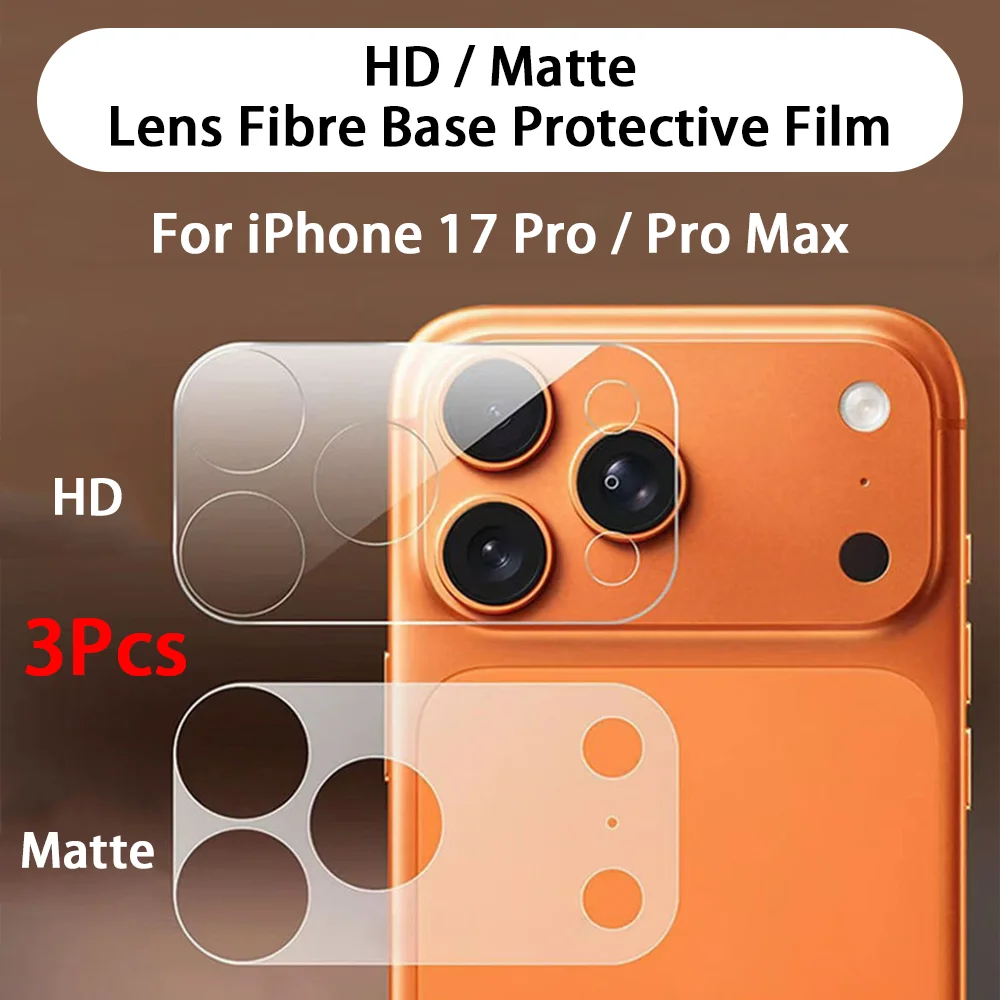 3 Pcs HD / Matte Lens Fibre Base Protective Film For iPhone 17 Pro Max 17 Pro Transparent Fiber Hollow Lens Chassis Film
3 Pcs HD / Matte Lens Fibre Base Protective Film For iPhone 17 Pro Max 17 Pro Transparent Fiber Hollow Lens Chassis Film