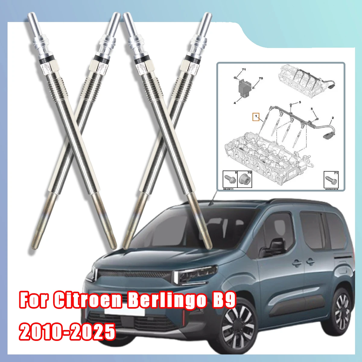 5V Diesel Heater Nickel Plating Glow Plugs For 1682276 1703269 1824690 9683195280 For Citroen Berlingo B9 2010 2011-2025 1.6 HDi
5V Diesel Heater Nickel Plating Glow Plugs For 1682276 1703269 1824690 9683195280 For Citroen Berlingo B9 2010 2011-2025 1.6 HDi