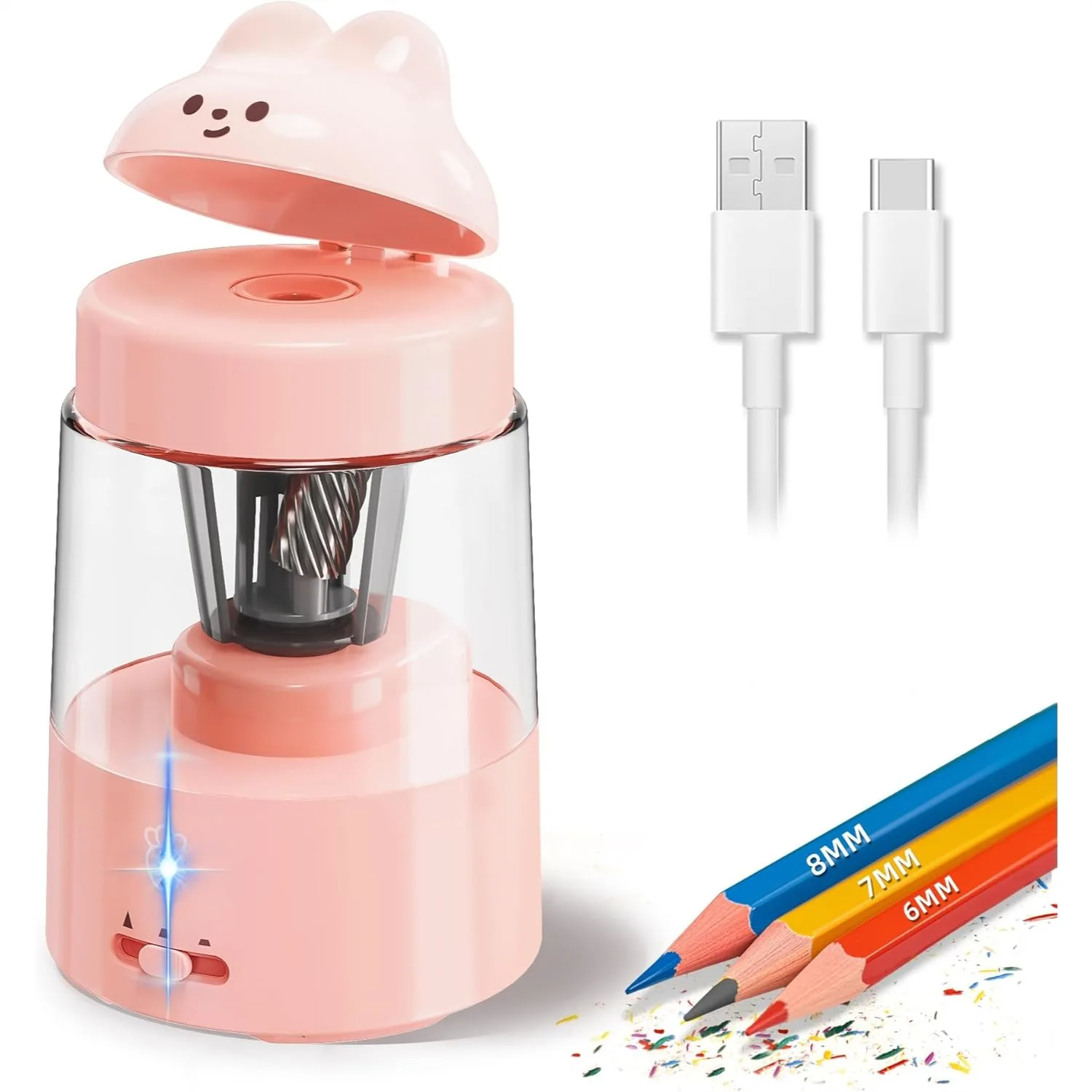 Electric Pencil Sharpener for Kids, Rechargeable Auto-Stop with 3 Sharpness Modes, Cute Rabbit Design for Classroom Office Home
Electric Pencil Sharpener for Kids, Rechargeable Auto-Stop with 3 Sharpness Modes, Cute Rabbit Design for Classroom Office Home
