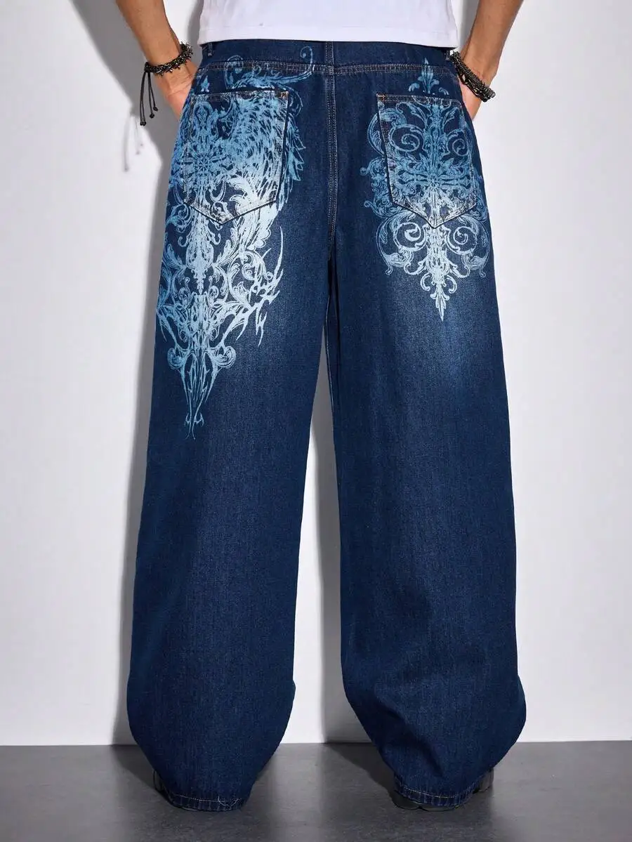 Men Gothic Spring Casual Graphic Print Loose Fit Denim Jeans
Men Gothic Spring Casual Graphic Print Loose Fit Denim Jeans