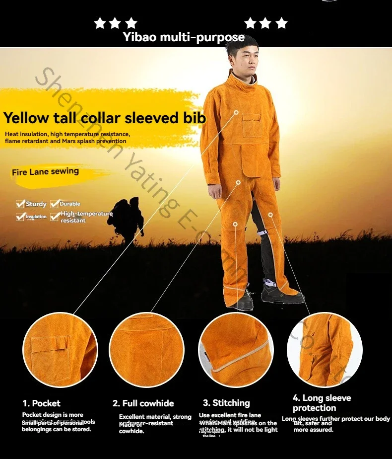 2026 Cowhide Welder Protective Clothing, High-temperature Welding Work, Flame Retardant Leather Apron With Sleeves
2026 Cowhide Welder Protective Clothing, High-temperature Welding Work, Flame Retardant Leather Apron With Sleeves