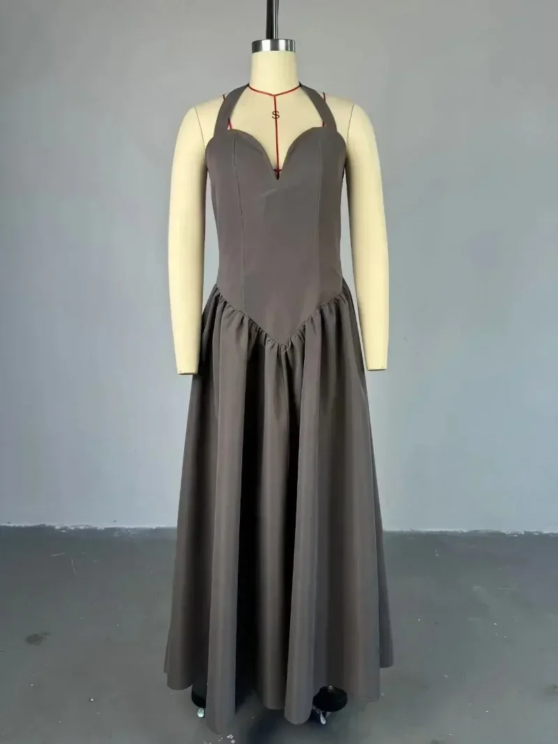 2025 Summer Sleeveless Sweet Strapless Slim Halter Floor-Length Long Women Dress Beach Party Evening Sexy Maxi Dresses
2025 Summer Sleeveless Sweet Strapless Slim Halter Floor-Length Long Women Dress Beach Party Evening Sexy Maxi Dresses