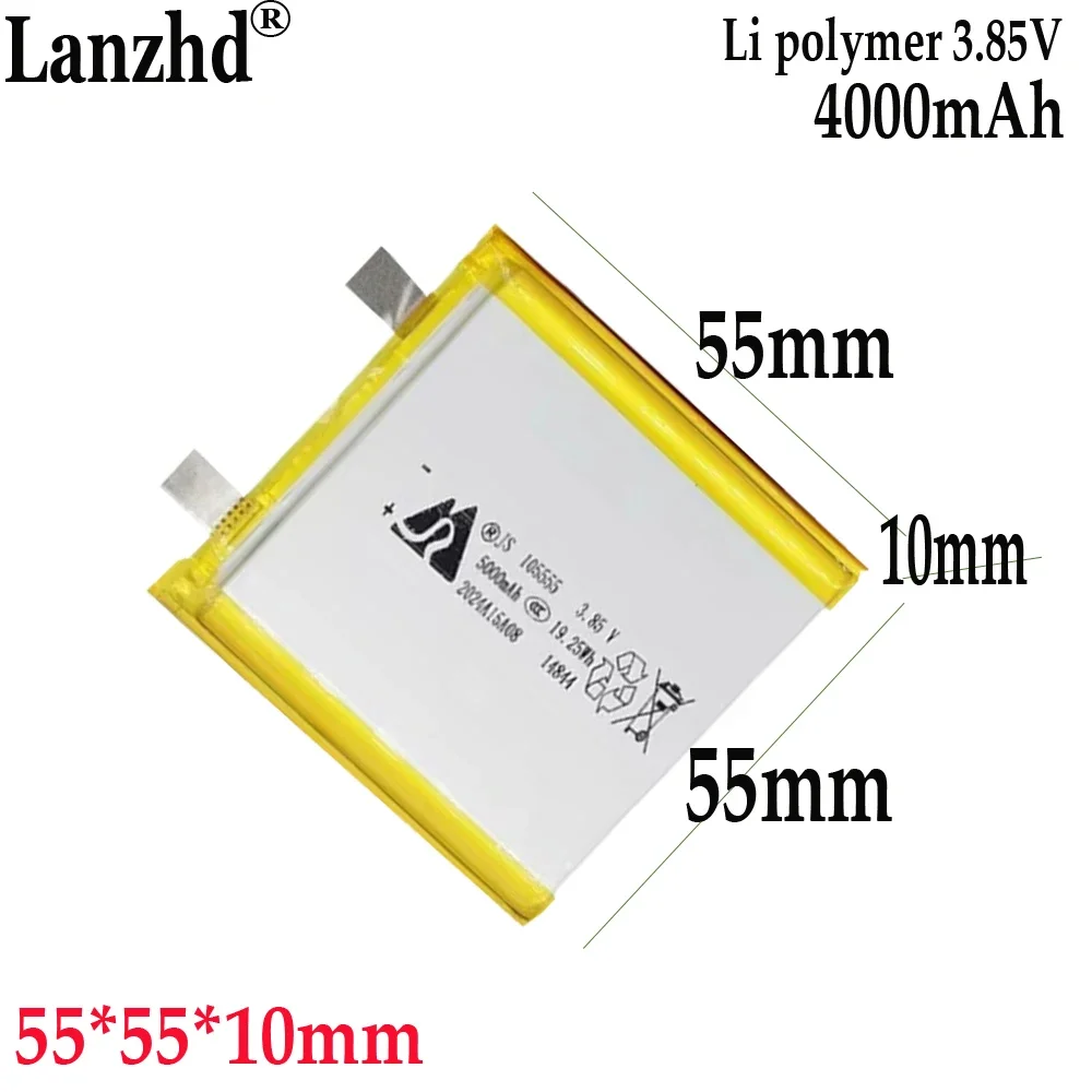 NEW 3.8V 105555 Li polymer battery 4000mAh battery For Tablet laptop searchlight detection equipment battery
NEW 3.8V 105555 Li polymer battery 4000mAh battery For Tablet laptop searchlight detection equipment battery