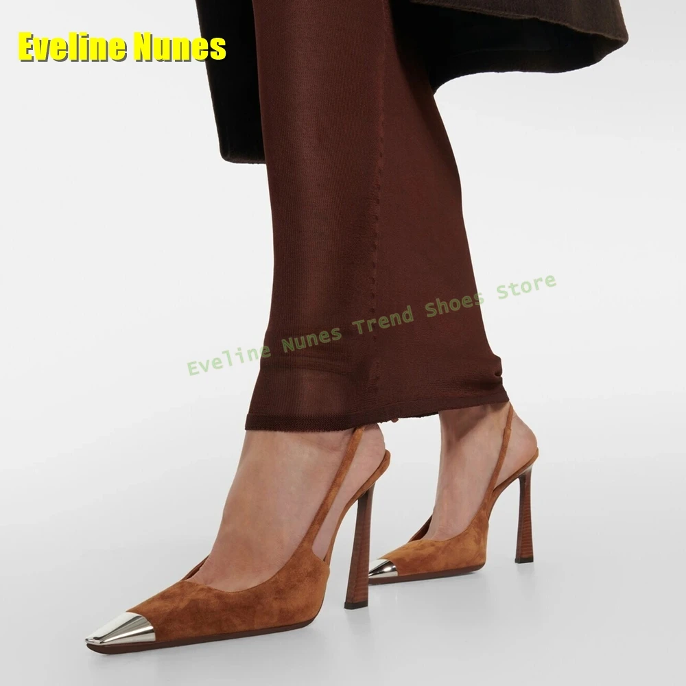 Brown Blade Heel Slingback Pumps Metal Pointed Toe Shallow Side Air Ankle Strap Women Fashion Sandals Lace Up Dress 2025 Summer
Brown Blade Heel Slingback Pumps Metal Pointed Toe Shallow Side Air Ankle Strap Women Fashion Sandals Lace Up Dress 2025 Summer