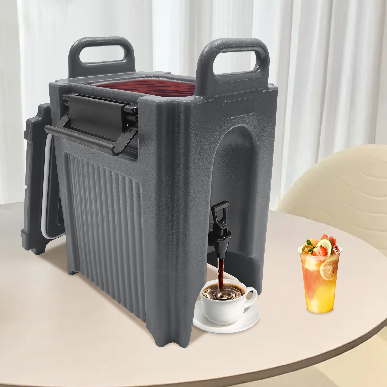 5.28 Gallon Dark Gray Insulated Beverage Dispenser Ice&hot Drink Server with Handles for Catering, High-Quality Ldpe Outer Shell
5.28 Gallon Dark Gray Insulated Beverage Dispenser Ice&hot Drink Server with Handles for Catering, High-Quality Ldpe Outer Shell