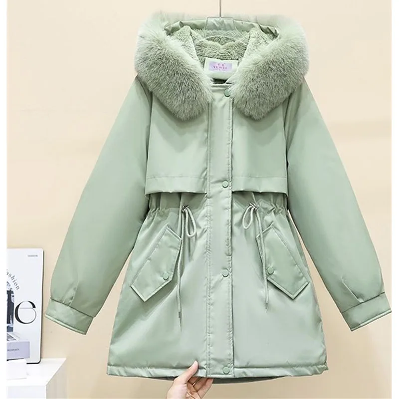 2025Women Fleece Lined Hood Down Jacket Winter Coat Warm Drawstring Padded Parkas Korean Casual Streetwear Female Puffer Outwear
2025Women Fleece Lined Hood Down Jacket Winter Coat Warm Drawstring Padded Parkas Korean Casual Streetwear Female Puffer Outwear