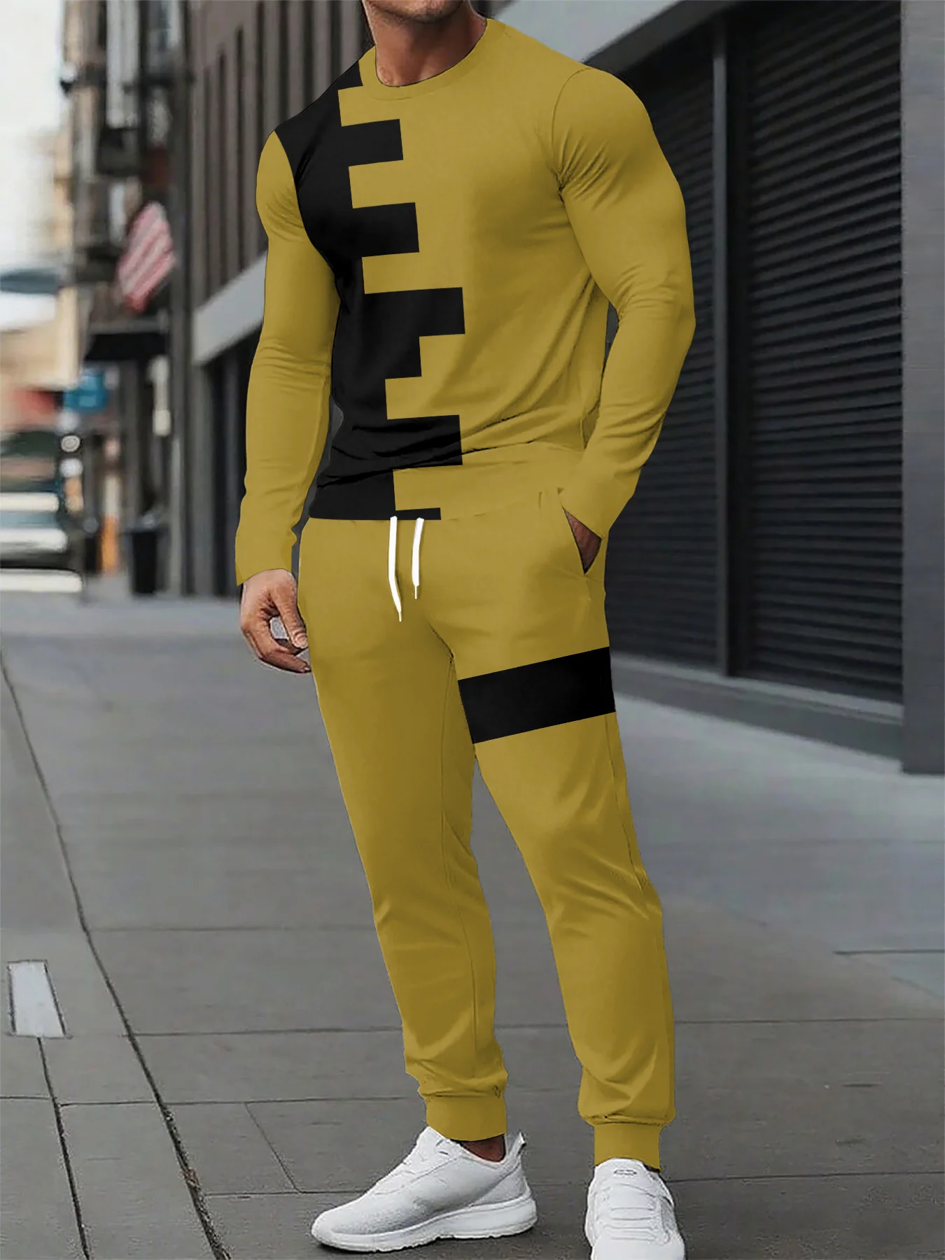 Autumn and Winter Men Long Sleeved Set 3D Printed Streetwear Comfortable and Quick Drying Male Clothes Suit Splicing Color Set
Autumn and Winter Men Long Sleeved Set 3D Printed Streetwear Comfortable and Quick Drying Male Clothes Suit Splicing Color Set