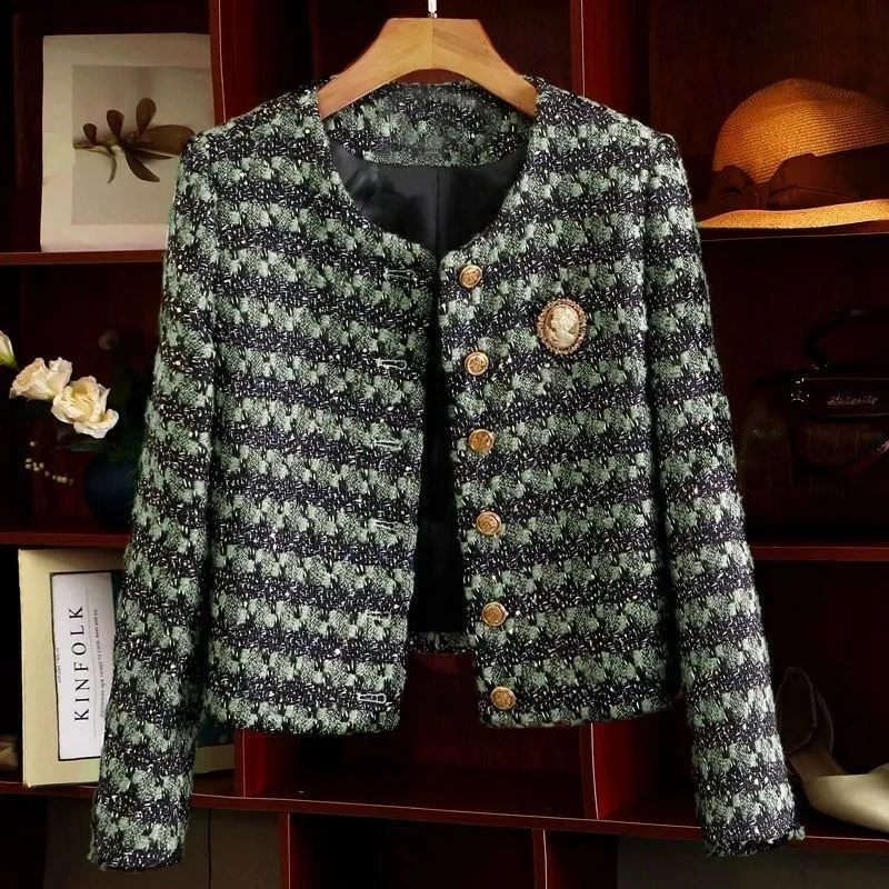 2024 Spring Autumn New Chic Striped Jacket Women's Short Outwear Fashion Loose High Waist Single Breasted Tweed Suit Jacket Tops
2024 Spring Autumn New Chic Striped Jacket Women's Short Outwear Fashion Loose High Waist Single Breasted Tweed Suit Jacket Tops
