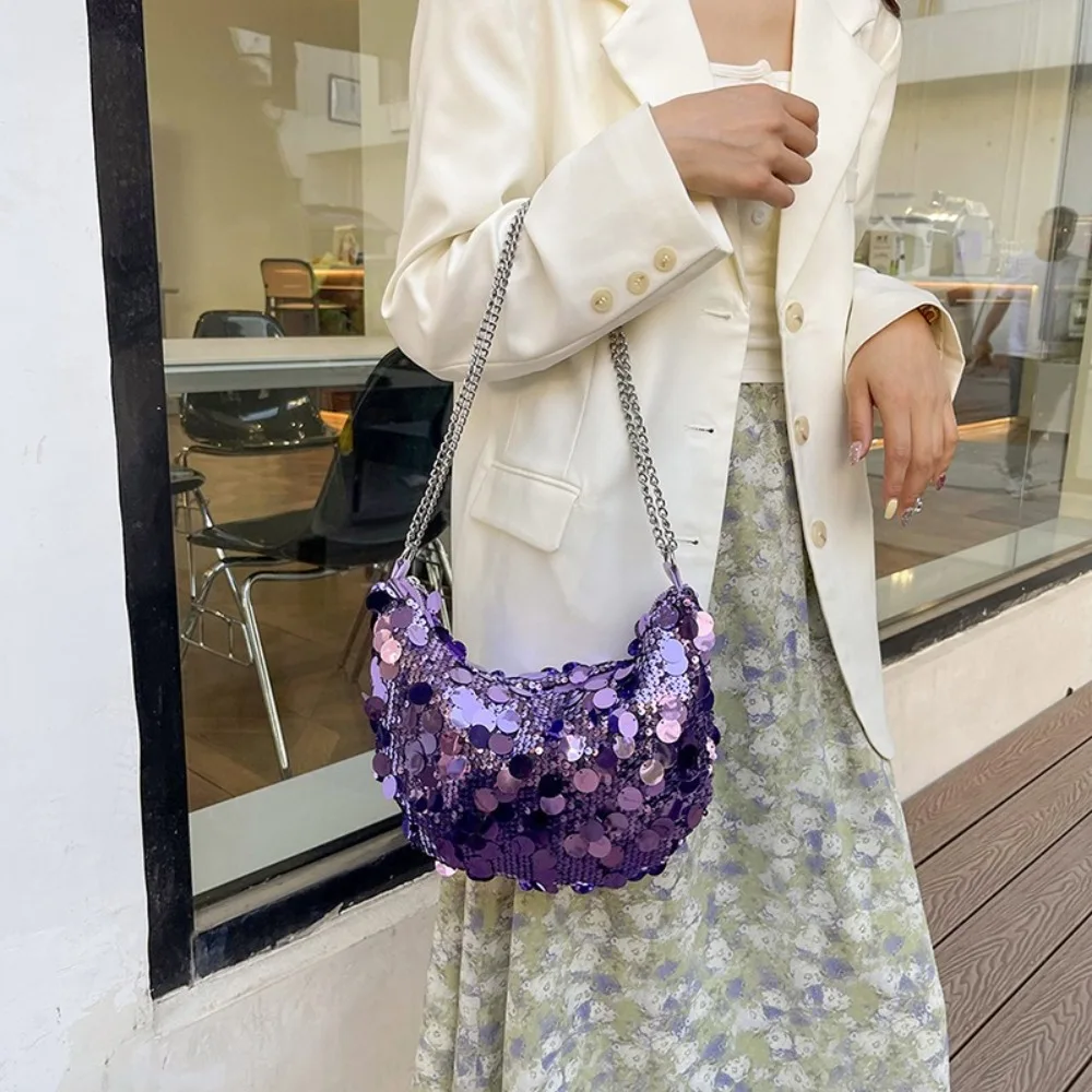 Elegant Shiny Evening Clutch Bag Large Capacity Glitter Sequin Crossbody Bag Purses Korean Style Chain Crescent Bag Party
Elegant Shiny Evening Clutch Bag Large Capacity Glitter Sequin Crossbody Bag Purses Korean Style Chain Crescent Bag Party