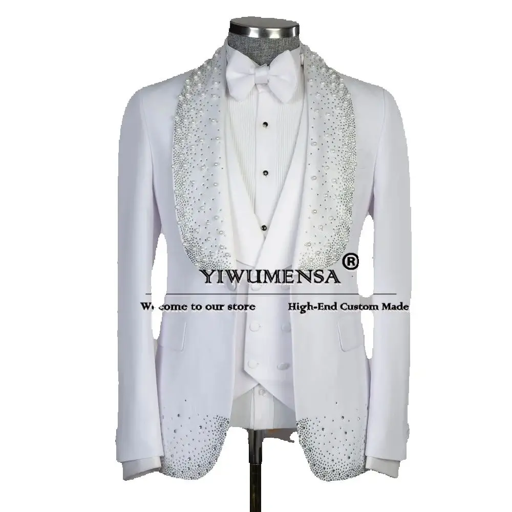 Elehant Groom Wedding Suits Slim FIt Crystals Beaded Shawl Lapel Prom Blazer Tailored Made Male Business Banquet Groom Tuxedo
Elehant Groom Wedding Suits Slim FIt Crystals Beaded Shawl Lapel Prom Blazer Tailored Made Male Business Banquet Groom Tuxedo