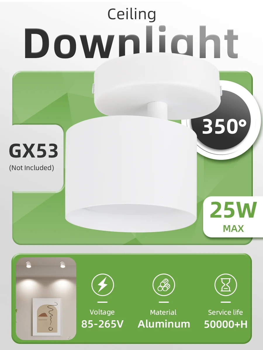 AC85-265V Track Donwlight GX53 Rotatable Rail Lighting Indoor for Living Room Bedroom Home Decor LED Track Lamp
AC85-265V Track Donwlight GX53 Rotatable Rail Lighting Indoor for Living Room Bedroom Home Decor LED Track Lamp