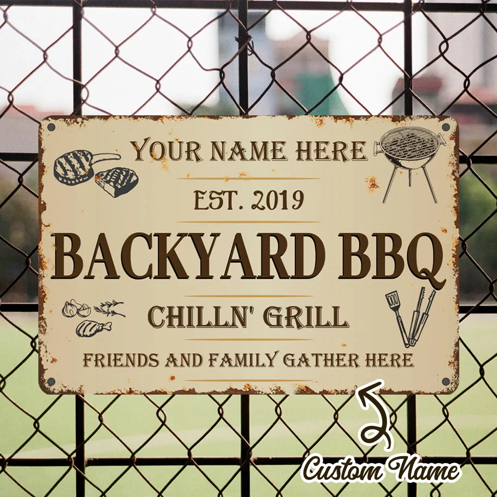2D Flat, Vintage Backyard BBQ Metal Wall Art Sign Easy To Hang For Outdoor Farmhouse Bar Plaque Decor Ideal Gift Decoration
2D Flat, Vintage Backyard BBQ Metal Wall Art Sign Easy To Hang For Outdoor Farmhouse Bar Plaque Decor Ideal Gift Decoration