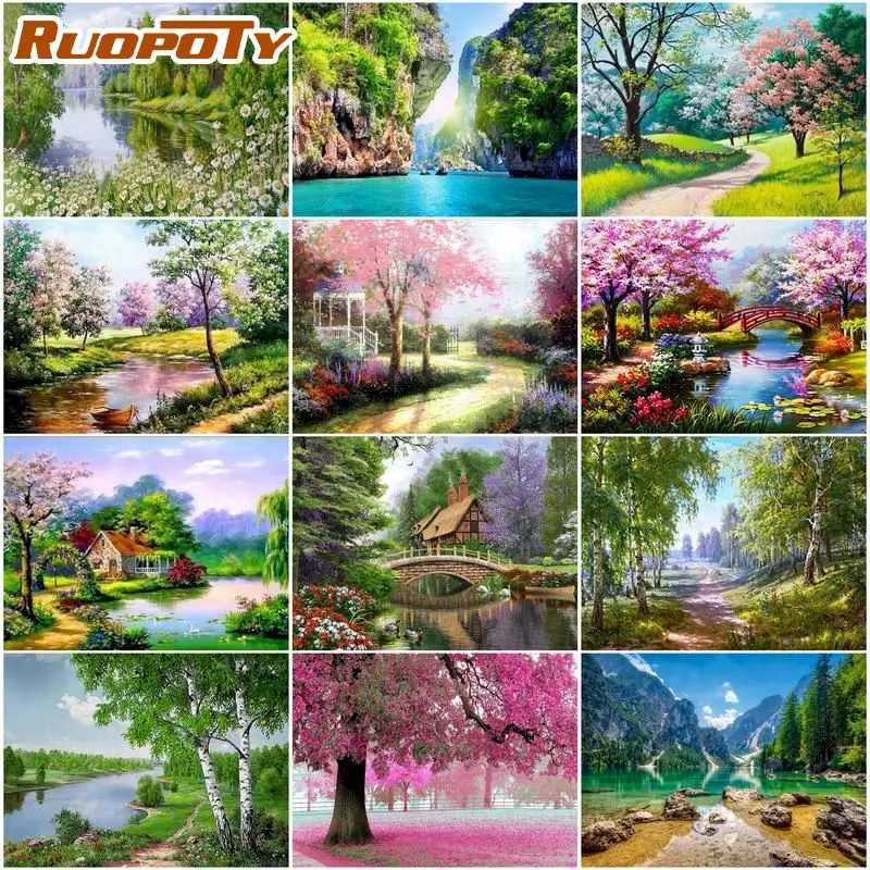 RUOPOTY Diamond Painting Four Seasons Landscape Embroidery Picture Of Rhinestone Handmade Gift For Home Decor
RUOPOTY Diamond Painting Four Seasons Landscape Embroidery Picture Of Rhinestone Handmade Gift For Home Decor