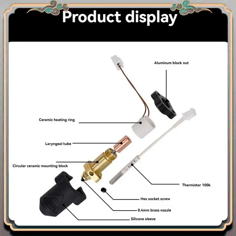 Прочный комплект Creality K1/K1 Max Hotend, нагревательный блок, латунное сопло, биметаллическое горло 300 ° C Аксессуары для горячего конца экструдера
Прочный комплект Creality K1/K1 Max Hotend, нагревательный блок, латунное сопло, биметаллическое горло 300 ° C Аксессуары для горячего конца экструдера