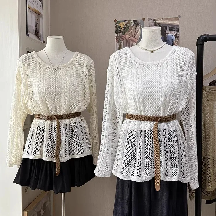 Women's Knitted Hollow out Sunshade Cover up Top And Sleeveless Set Spring Summer 2026 Fashionable Long Sleeve Upper Body Ens...
Women's Knitted Hollow out Sunshade Cover up Top And Sleeveless Set Spring Summer 2026 Fashionable Long Sleeve Upper Body Ens...