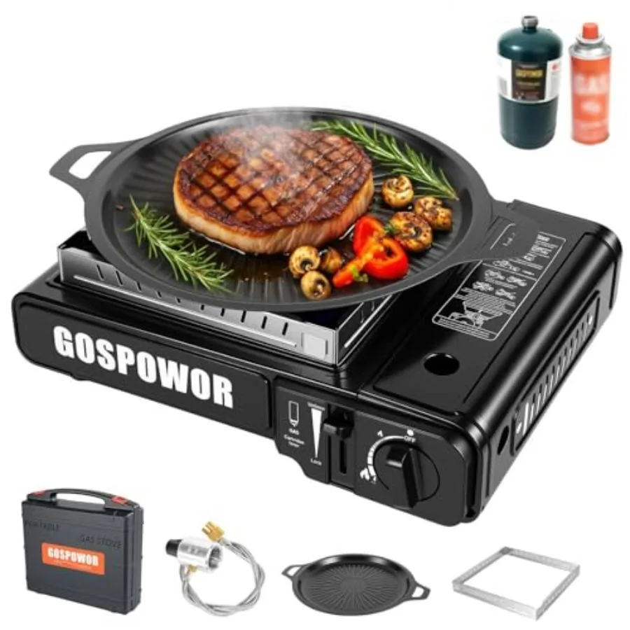 Propane or Butane Stove with Windblocker Dual Fuel 10 000 BTU Portable Gas stove for Camping Automatic Ignition Gas Stove with
Propane or Butane Stove with Windblocker Dual Fuel 10 000 BTU Portable Gas stove for Camping Automatic Ignition Gas Stove with