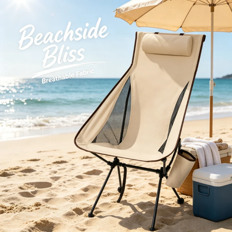 Aluminum Alloy Folding Chair with Headrest, Foldable Portable Design, Comfort Seat for Camping and Fishing
Aluminum Alloy Folding Chair with Headrest, Foldable Portable Design, Comfort Seat for Camping and Fishing
