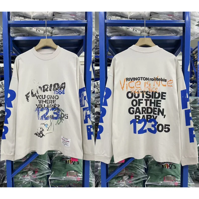 25SS RRR-123 футболка с длинными рукавами, высококачественные футболки с портретным слоганом и граффити для мужчин и женщин
25SS RRR-123 футболка с длинными рукавами, высококачественные футболки с портретным слоганом и граффити для мужчин и женщин