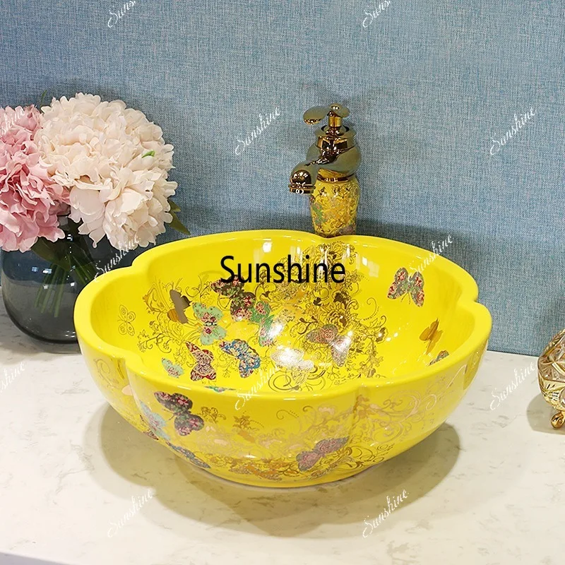 Household European Style Washbasin Washbasin Flower Petal Shaped Ceramic Washbasin
Household European Style Washbasin Washbasin Flower Petal Shaped Ceramic Washbasin