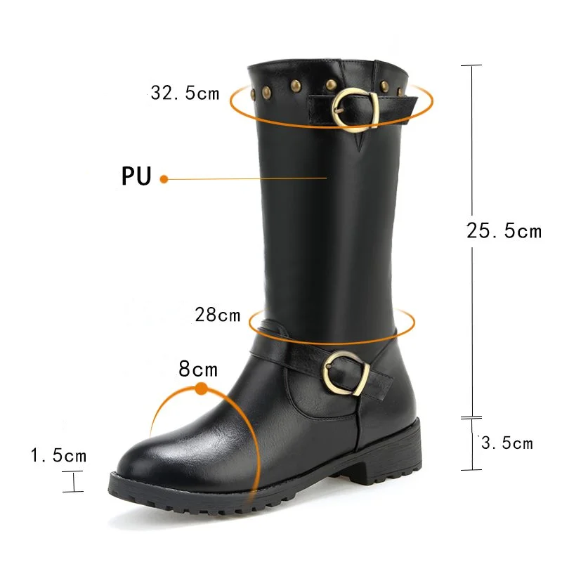 Punk Style Metal Belt Buckle Western Cowboy Boots Retro Round Head Square Heel Sleeve Knight Boots Large Size Women's Boots
Punk Style Metal Belt Buckle Western Cowboy Boots Retro Round Head Square Heel Sleeve Knight Boots Large Size Women's Boots