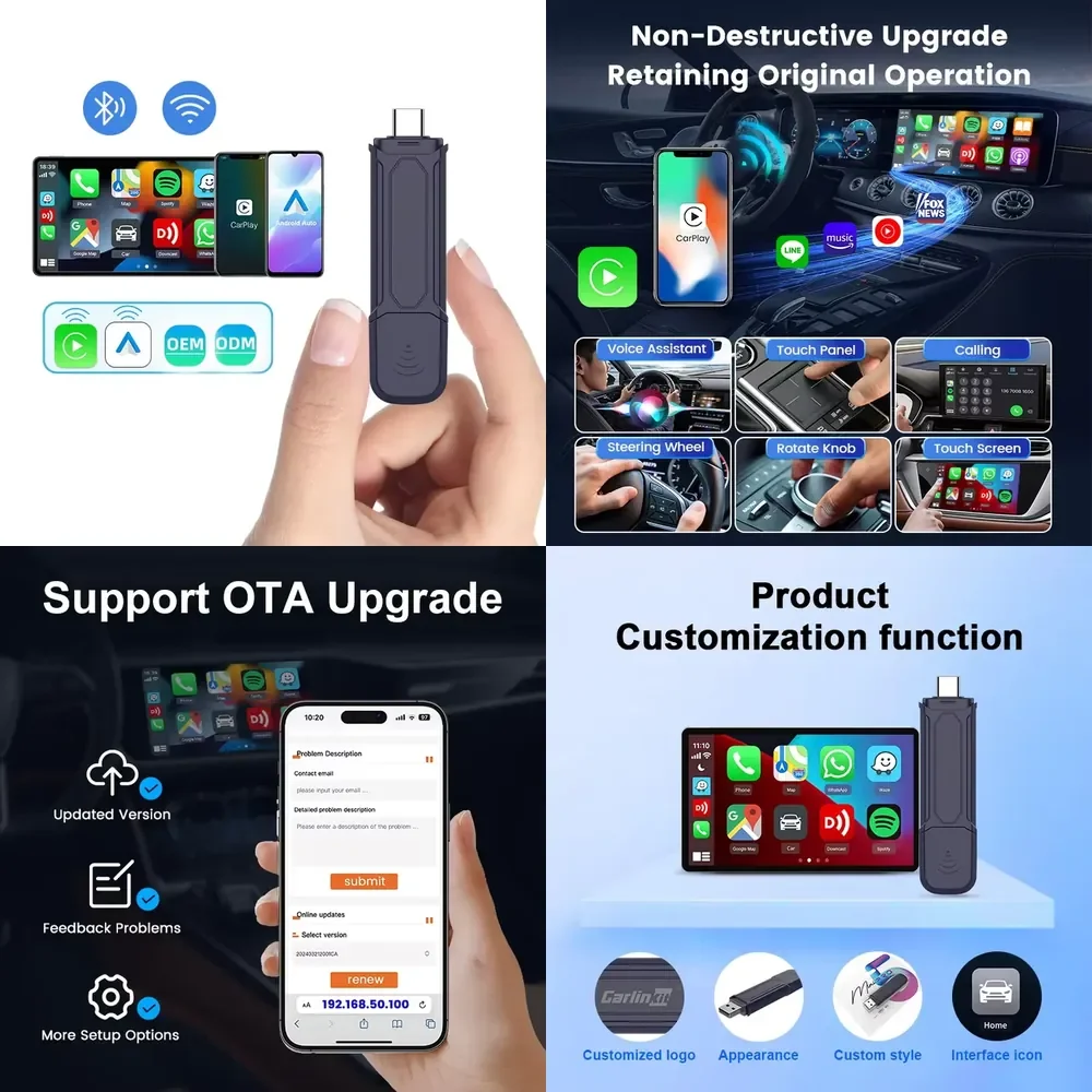 Carlinkit Android Auto Usb Carplay Dongle Dual Channel Mini Pro Car Play Motorcycle Adapter Wireless Carplay Box in the Car
Carlinkit Android Auto Usb Carplay Dongle Dual Channel Mini Pro Car Play Motorcycle Adapter Wireless Carplay Box in the Car