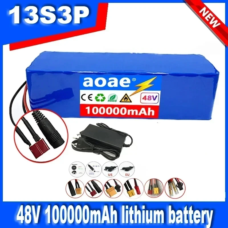 48V 100000mAh Lithium Ion Battery 1000w 48V battery Pack 13S3P Lithium Ion Battery Pack for 54.6V with BMS+Charger
48V 100000mAh Lithium Ion Battery 1000w 48V battery Pack 13S3P Lithium Ion Battery Pack for 54.6V with BMS+Charger