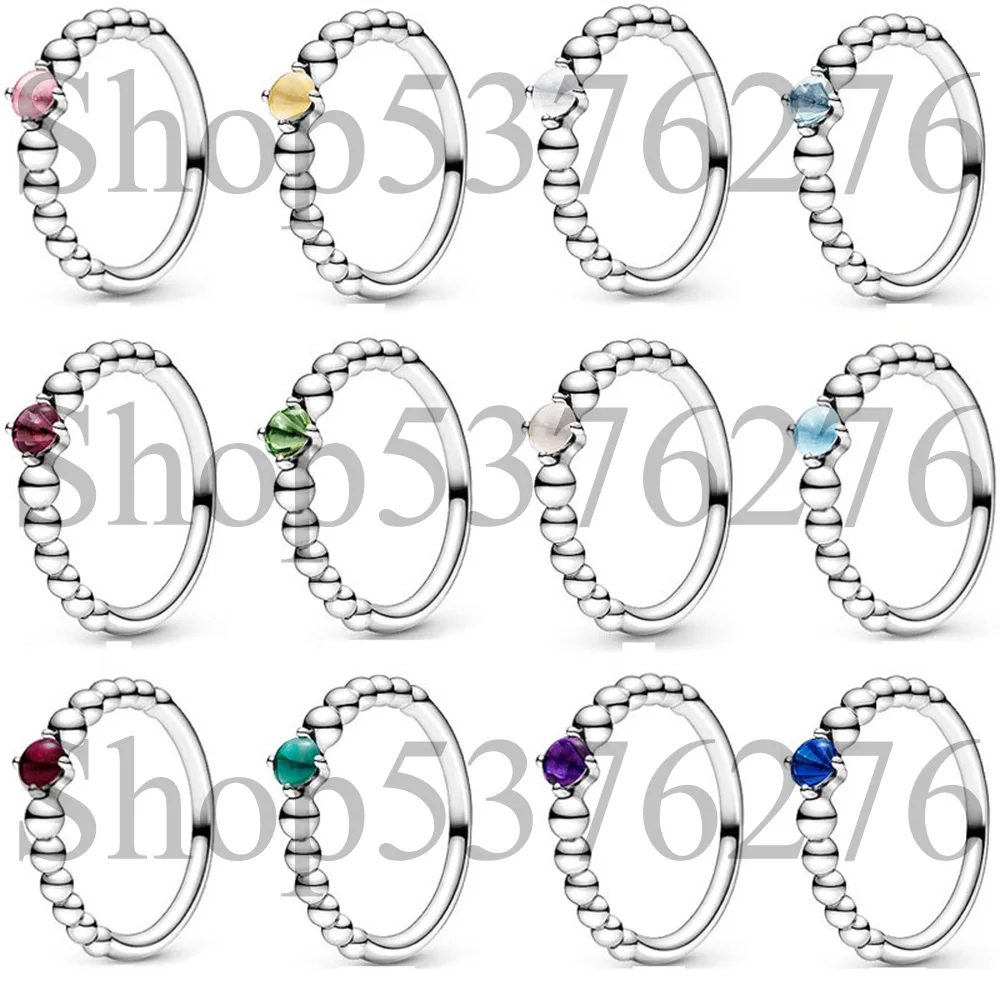 925 Sterling Silver Twelve Months Birthstone January February March April August Beaded Fashion Ring For Women Gift DIY Jewelry
925 Sterling Silver Twelve Months Birthstone January February March April August Beaded Fashion Ring For Women Gift DIY Jewelry