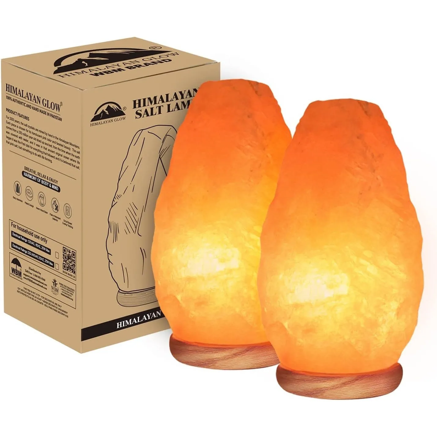 2 Pc Himalayan Glow Pink Salt Lamps, 4-7 lbs Natural Crystals with Neem Wood Base & USB Dimmer Switch, Warm Soothing Bedroom Glow for Relaxation & Home Décor
2 Pc Himalayan Glow Pink Salt Lamps, 4-7 lbs Natural Crystals with Neem Wood Base & USB Dimmer Switch, Warm Soothing Bedroom Glow for Relaxation & Home Décor