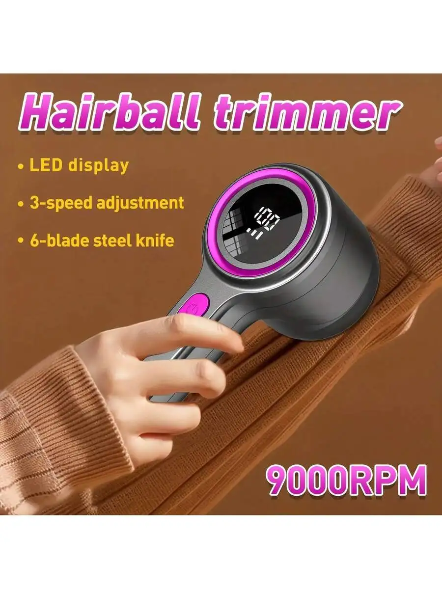 USB Rechargeable Hairball Trimmer With LED Display 3-Speed 6-Blade Steel Cutter For Sweaters Bedding Furniture
USB Rechargeable Hairball Trimmer With LED Display 3-Speed 6-Blade Steel Cutter For Sweaters Bedding Furniture