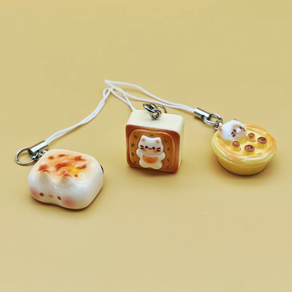 3pcs Set Japanese Style Cute Cat Bread Phone Charms Kitten Toast Keychains Kawaii Lanyard Pendant for Bags Perfect Gift
3pcs Set Japanese Style Cute Cat Bread Phone Charms Kitten Toast Keychains Kawaii Lanyard Pendant for Bags Perfect Gift