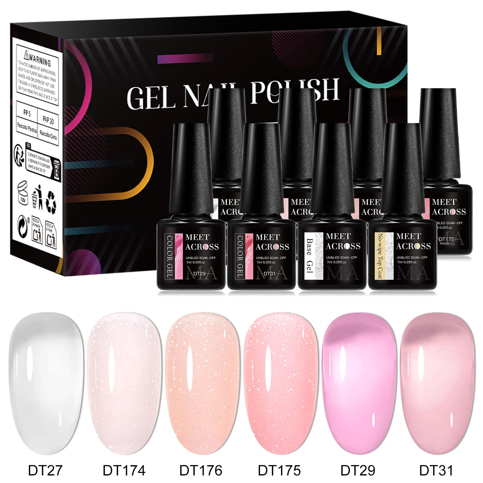 Набор из 8 гель-лаков Jelly Nude с базовым и финишным покрытием - полуперманентные, смываемые, для маникюра в салоне и дома
Набор из 8 гель-лаков Jelly Nude с базовым и финишным покрытием - полуперманентные, смываемые, для маникюра в салоне и дома