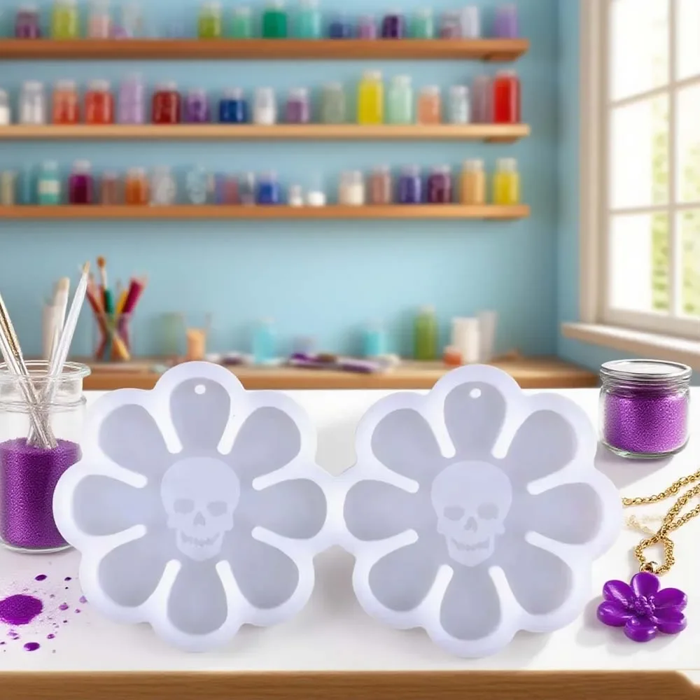 Силиконовая форма для подвески в виде сережек в стиле Хэллоуина - форма для цветочных сережек из смолы, серьги с черепом и формы для ключей
Силиконовая форма для подвески в виде сережек в стиле Хэллоуина - форма для цветочных сережек из смолы, серьги с черепом и формы для ключей