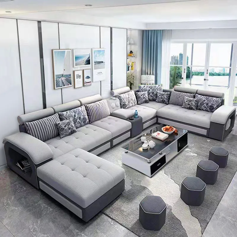 Fabric Sofa Size, Simple Modern Living Room Fully Equipped U-shaped Coffee Table TV Cabinet Cloth Sofa Set Combination
Fabric Sofa Size, Simple Modern Living Room Fully Equipped U-shaped Coffee Table TV Cabinet Cloth Sofa Set Combination