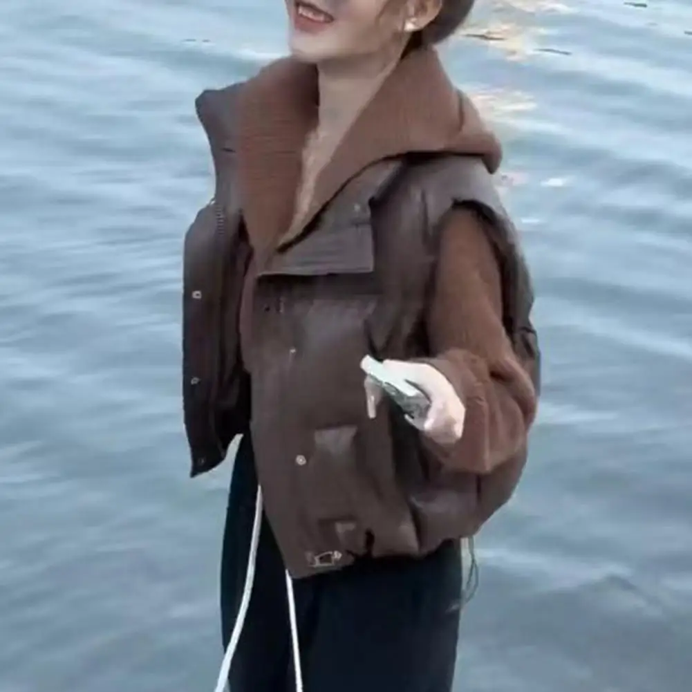 Winter Down Coat Women's Winter Padded Vest with Zipper Closure Stand Up Collar Windproof Heat Retaining Sleeveless for Outdoor
Winter Down Coat Women's Winter Padded Vest with Zipper Closure Stand Up Collar Windproof Heat Retaining Sleeveless for Outdoor
